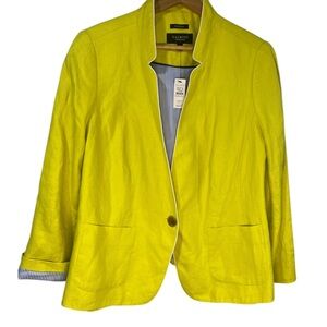 NWT Talbots Women's one button Yellow Blazer